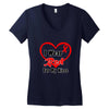 niece i wear a red heart ribbon Women's V-Neck T-Shirt