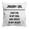 January Girl Throw Pillow