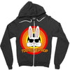 too hip to hop   bunny easter Zipper Hoodie