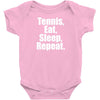 Eat Sleep Tennis Repeat Baby Onesie