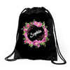 Floral Baby Name Drawstring Bags