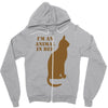 im an animal in bed Zipper Hoodie