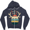 Hunting Season Retro Color 80s Style Zipper Hoodie