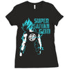 Super Saiyan God DB Super Goku Ladies Fitted T-Shirt