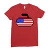 usa curling Ladies Fitted T-Shirt