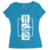 v2 eat sleep fish Women's Triblend Scoop T-shirt