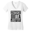 straight outta jersey city Women's V-Neck T-Shirt