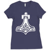 thors hammerretro viking norse fashion cool Ladies Fitted T-Shirt