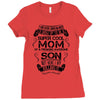Super Cool Mom Of A Freaking Awesome Son Ladies Fitted T-Shirt