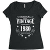 original parts vintage established 1980 perfectly aged Women's Triblend Scoop T-shirt