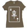 disc golf ace card target chains frisbee basket Ladies Fitted T-Shirt