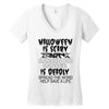 halloween is scary but carcinoid cancer is deadly spread the word help Women's V-Neck T-Shirt
