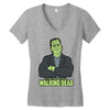 old school zombie Women's V-Neck T-Shirt
