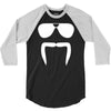 aviator sunglasses horseshoe fu manchu biker mustache 3/4 Sleeve Shirt