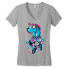 dog biker Women's V-Neck T-Shirt