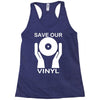 save our vinyl dj club Racerback Tank
