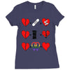 ls lesbian full heart Ladies Fitted T-Shirt