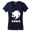 sonic uomo donna bambino sega videogames Women's V-Neck T-Shirt
