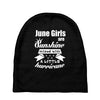 June Girls Are Sunshine Mixed With A Little Hurricane Baby Beanies