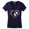 Baby Girl with Heart Any Name Customized Women's V-Neck T-Shirt
