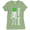 ciderhead cider drinking skeleton and apple Ladies Fitted T-Shirt
