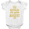 kings are born in august Baby Bodysuit