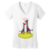 Giraffe Couple T shirts Women's V-Neck T-Shirt