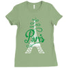 paris script eiffel tower french france Ladies Fitted T-Shirt