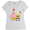 spongebob squarepants and patrick christmas Women's Triblend Scoop T-shirt