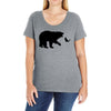 Bear Fishing Ladies Curvy T-Shirt
