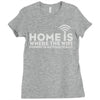 home is where the wifi Ladies Fitted T-Shirt