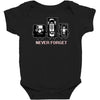 never forget casette diskette Baby Bodysuit