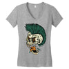skull punk style Women's V-Neck T-Shirt