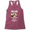predator movie dillon licensed adult Racerback Tank