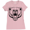 angry bear head Ladies Fitted T-Shirt