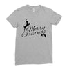 merry christmas flower Ladies Fitted T-Shirt
