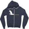 unicorn scooting on the floor Zipper Hoodie