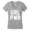 girl power white logo Women's V-Neck T-Shirt