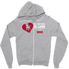love and a dog life Zipper Hoodie