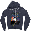 who loves husky Zipper Hoodie