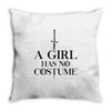 a girl has no costume (black) Throw Pillow
