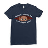 August Peeking Out Baby Boy Ladies Fitted T-Shirt