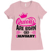 Queens Are Born in January Ladies Fitted T-Shirt
