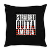 straight outta america Throw Pillow