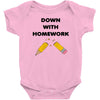 down with homework Baby Bodysuit