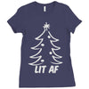 lit af christmas tree Ladies Fitted T-Shirt