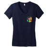 Flower Pocket Women's V-Neck T-Shirt
