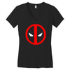 deadpool logo avengers marvel comics gift Women's V-Neck T-Shirt