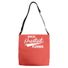 worlds greatest plumber Adjustable Strap Totes