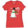 windy snowman Ladies Fitted T-Shirt